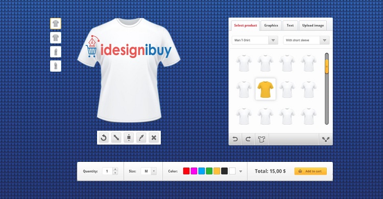 T shirt design tool html5 browser