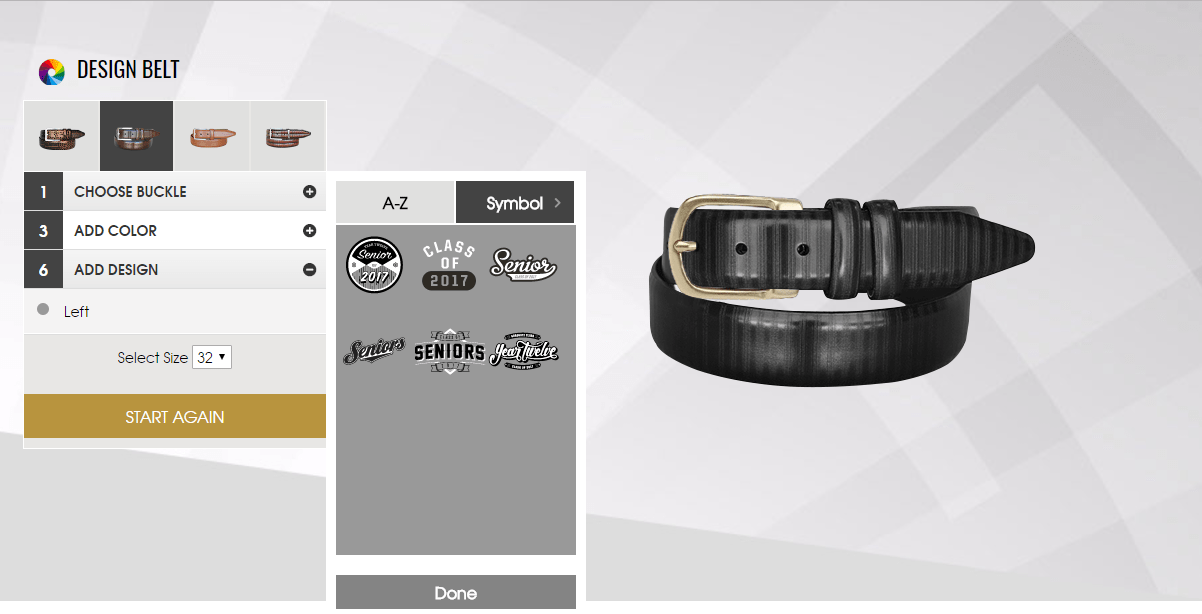 Belt design software for online fashion store by idesignibuy